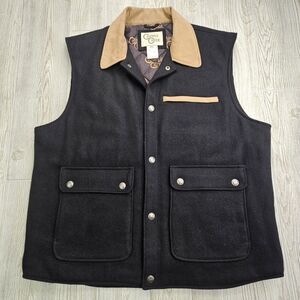 Cripple Creek Vest Jacket Mens XXL 2XL
Black Lined Wool Blend Pockets Western